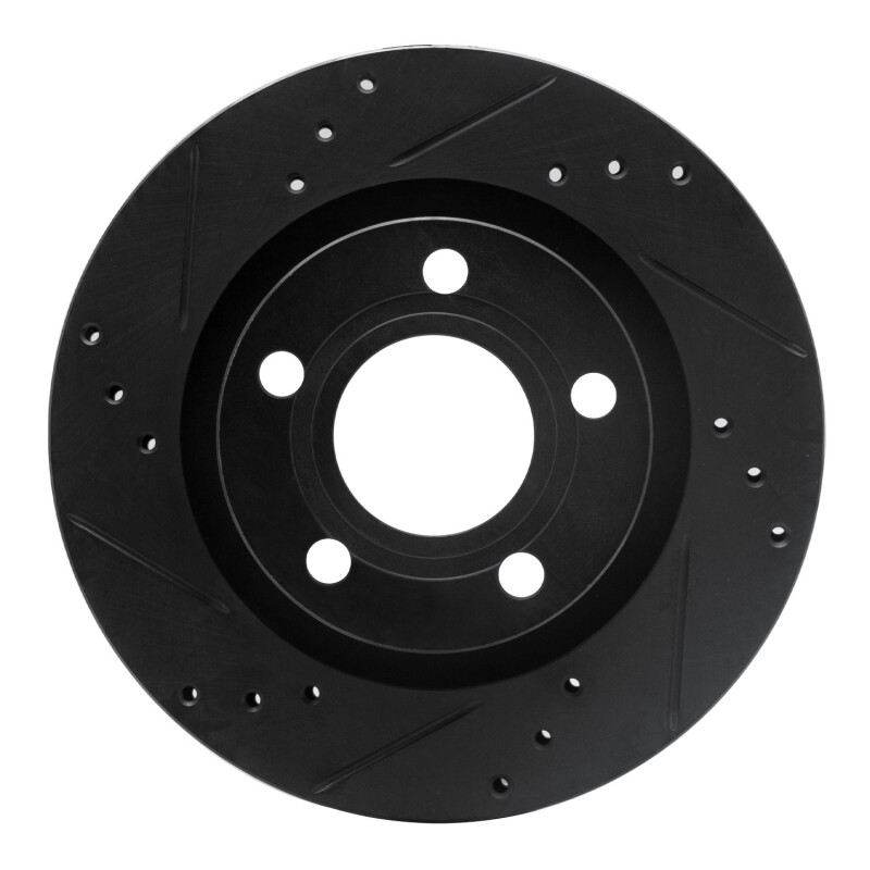Audi A8 Brake Rotor (1) - Rear Left - R1 Concepts - Drilled & Slotted - Black - `00-`03